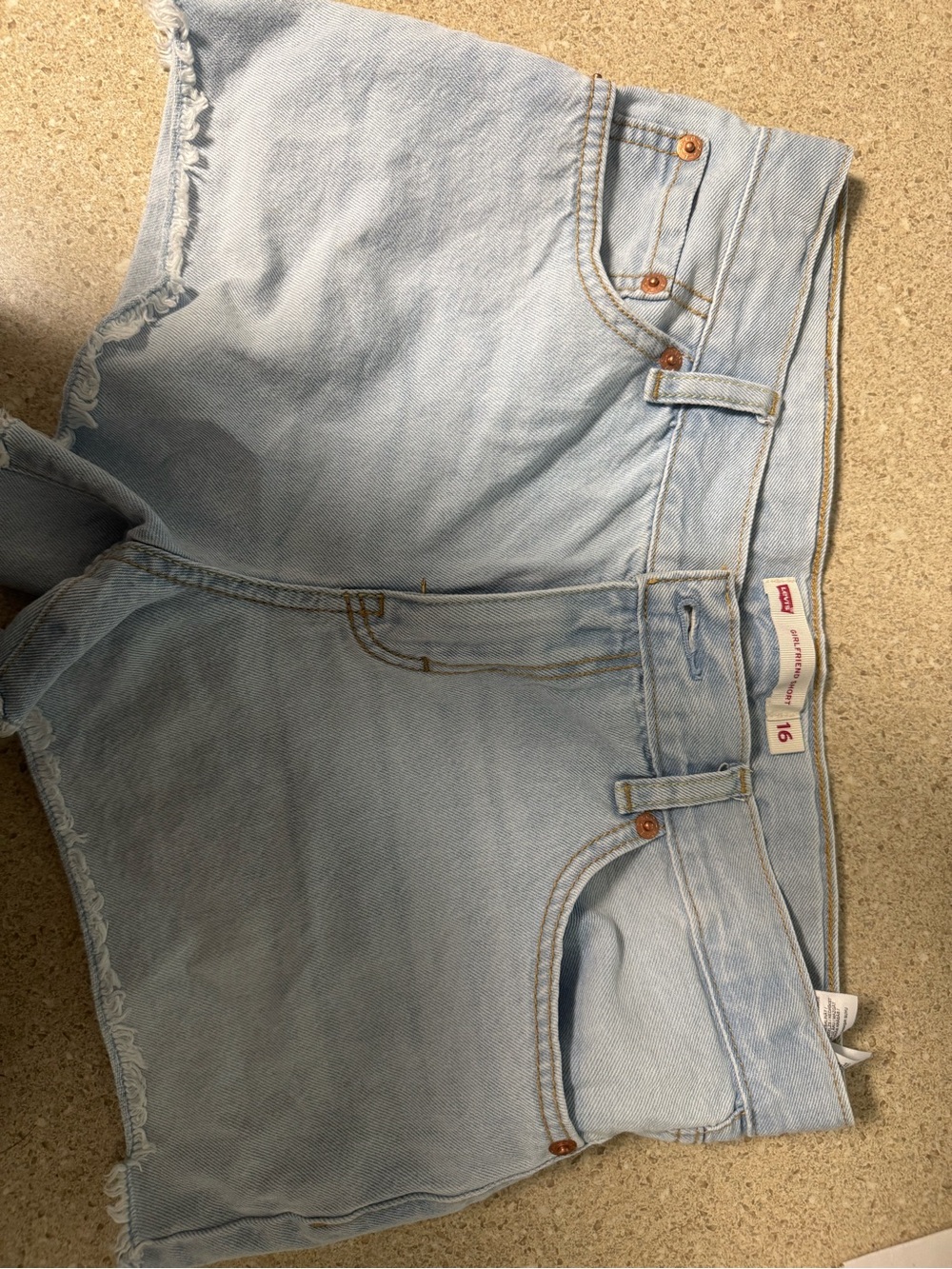 Light Wash Denim Shorts for Kids - Pale Blue
